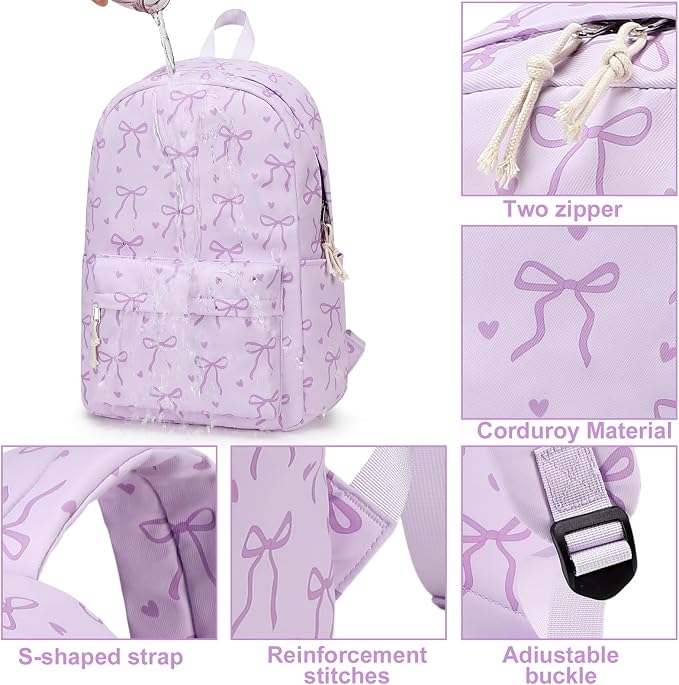 LOIDOU Backpack for Girls School Backpacks Bookbags for Elementary Middle School Women Laptop Backpacks (purple-1, L-17)
