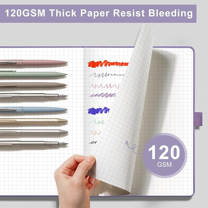 AHGXG Graph Grid Paper Notebook, 160 Pages, A5 Medium Size (5.7'' x 8.3'')