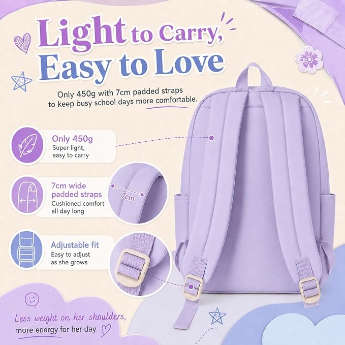 LOIDOU Backpack for Teen Girls Middle-School Primary Elementary Bookbags 17inch Kids Backpack Women laptop Backpack Lightweight Casual Daypack