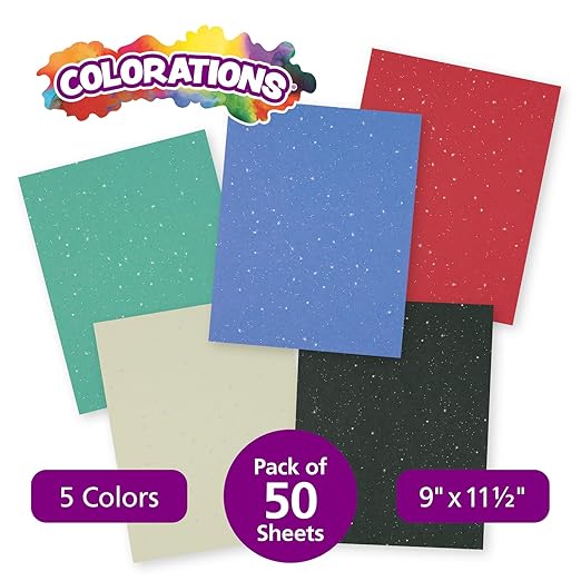 Colorations Glitter Construction Paper - 50 Sheets