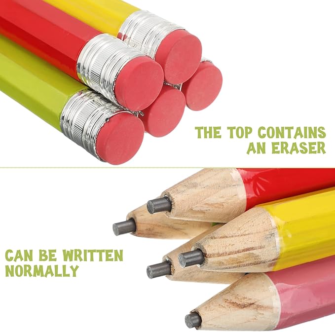 Tinlade 6 Pcs Wooden Jumbo Pencils for Prop, Funny Huge Giant Pencil 14 Inch for Home and School Supplies, Kids, Preschoolers(Multicolored)