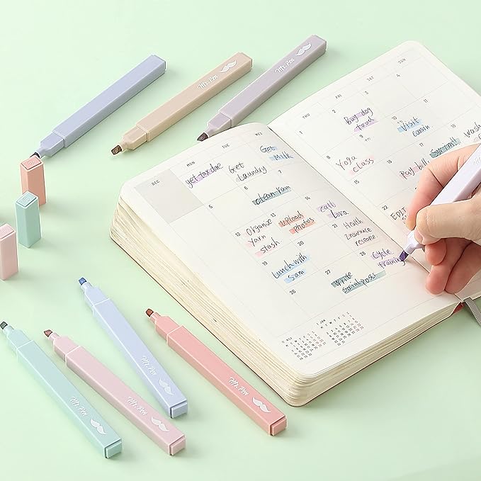 Mr. Pen- Aesthetic Highlighters No Bleed, 16 Pack, Morandi Colors, Chisel Tip, Cute Highlighters Assorted Colors for Journaling, Highlighting, Underlining, Fast Dry, Back to School Supplies