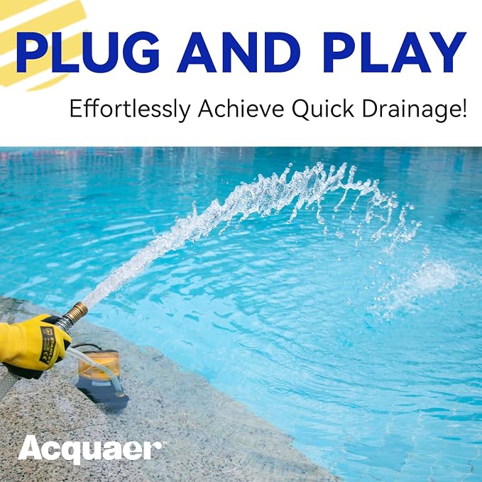 1/2HP Sump Pump, 2906GPH Submersible Water Pump | Utility Pump for Water Removal in Hot Tubs, Pools, Basements, and Garden Ponds
