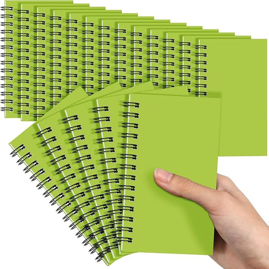 Jutom 18 Pcs Small Spiral Notebooks Memo Pads 3x5 Bulk Small Pocket Notebooks Mini Notepads with Lined Pages Mini Journals for Office School Work Supplies, 120 Pages (Light Green)