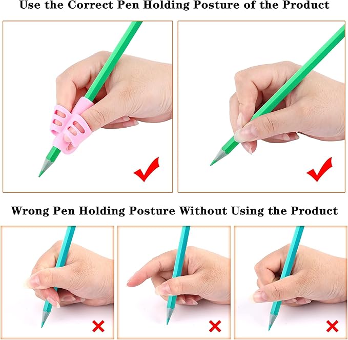 SANNIX 16 PCS Pencil Finger Grips for Handwriting Grip Posture Correction Training Pen Writing Aid Tool for Toddler Preschool Adults Students Special Needs