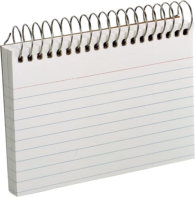 Oxford Premium-Weight Index Cards, Spiral, Ruled, 3 x 5 Inches, White, 50 Cards per Pack, 1 Pack (40282)