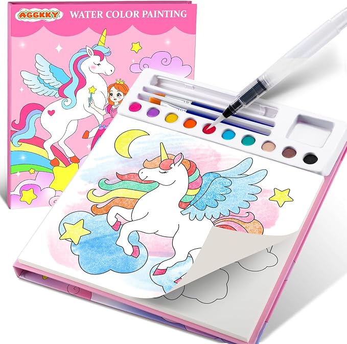 AGGKKY Paint with Water Coloring Books for Kids Toddlers Mess Free Watercolor Painting Sets Arts and Crafts for Kids 3+ Travel Activities Birthday Stocking Stuffers Toy Gift