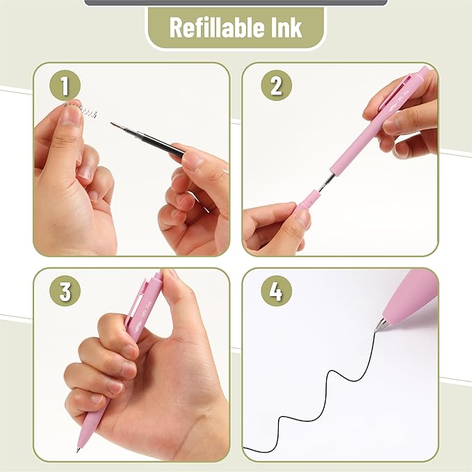 Mr. Pen- Retractable Gel Pens, 22 Pack, Black Ink, Mild Pastel Barrel, Fine Point 0.5 mm, Fast Dry, Smooth Writing, Cute Gel Ink Pens Bulk for Drawing, Writing Planner and School Supplies