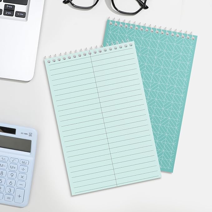 Lincia Top Spiral Steno Pads 6'' x 9'' Gregg Rule Inner Paper Steno Books Notebook Writing Pad for Note Taking in Office, University, College, Work(Mix Color,10 Pcs)
