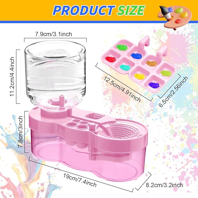 Paint Brush Cleaner, Multifunctional Acrylic Face Paint Brush Washing Station Brush Water Cup for All Purpose Oil Watercolor Painting Artist Professional Kit,Gift Art Supplies for Kid Adult