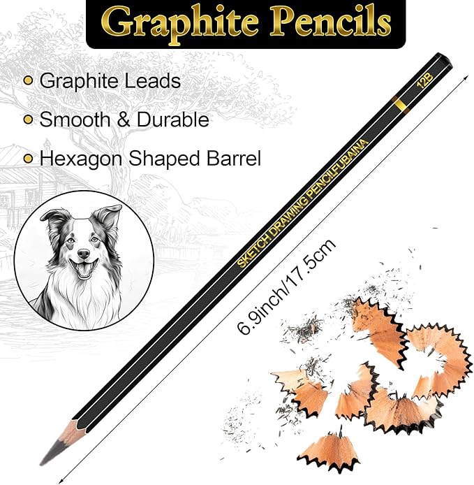 288 Pcs Drawing Sketching Pencil Set Professional (12b - 4h) Graphite Charcoal Gift Bulk for Artists Beginners, Pro Artists, Drawing Art, Sketching