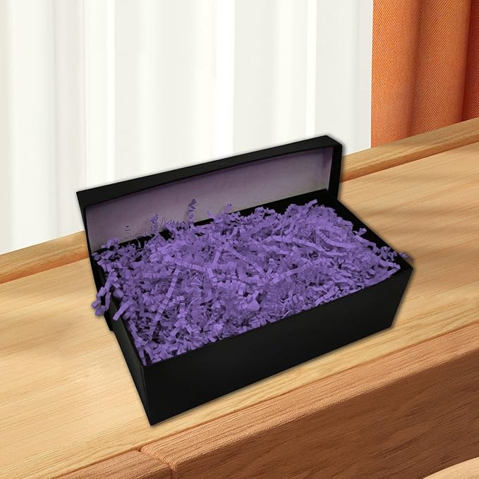 Tisspoms 1LB Deep Purple Crinkle Cut Paper Shred Filler, Paper Shreds for Basket Fillers, Birthday, Gift Wrapping, Anniversary, Wedding, Halloween, Thanksgiving, Christmas Gift Decor Party Filler