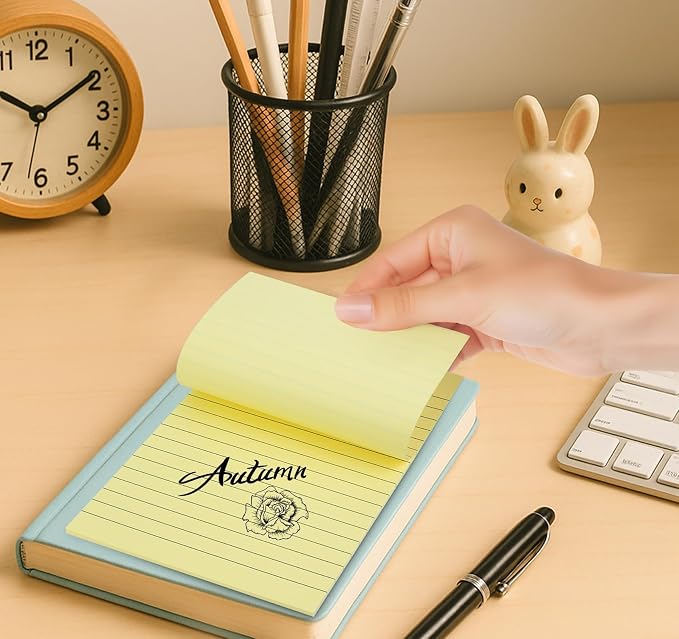 Large Sticky Notes 6x8in Yellow,300 Sheets, Clean Removable Note Pad