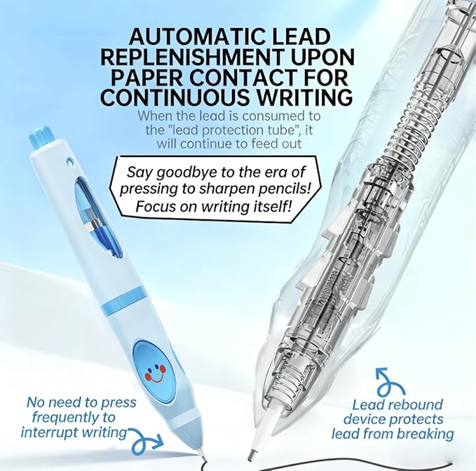 Write Right Learning,Pencil Kids Handwriting Gripper,Posture-Correcting Pen with Automatic Refill, Posture Correction Training Writing, 12 Replacement Refillers. (Blue)