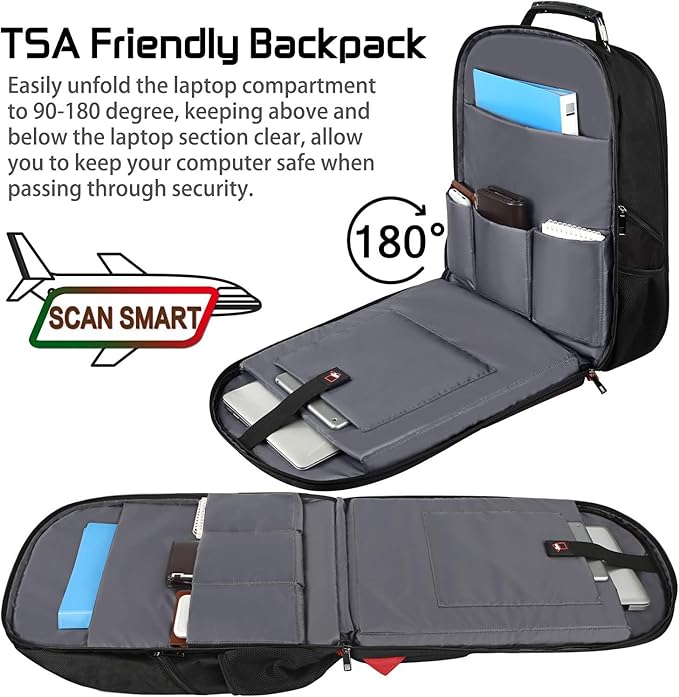 18.4 Inch Laptops Backpack, 55-60L Extra Large Travel Laptop Backpack, TSA Friendly Flight Approved and RFID Anti-Theft Pocket, Water Resistant Suiltable for Large Gaming Laptop