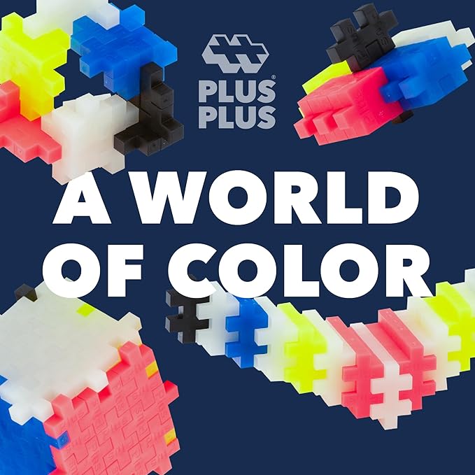 Plus-Plus: Open Play Tube - Glow-In-The-Dark Mix - 240 Pieces - Construction Building STEM Toy, Interlocking Mini Puzzle Blocks, Activity Kids Age 5+