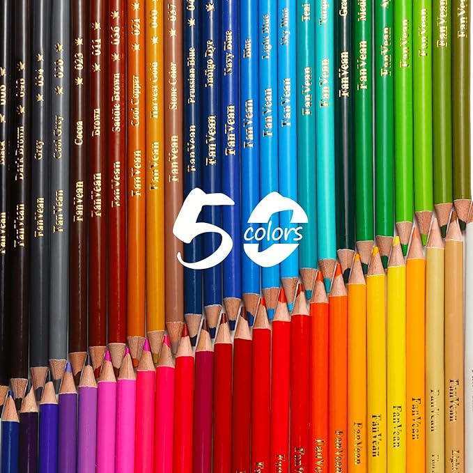 Colored Pencils 50 count Color Pencil for adult Coloring Books Color Pencils Set Ideal for Drawing Blending Shading,Gift for Mothers Adults Beginners