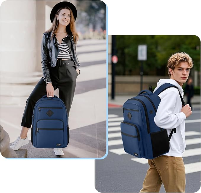 Paude Backpack Blue,School Backpack for Teens Adults Laptop Bookbag for High School College Students Back Pack for Work