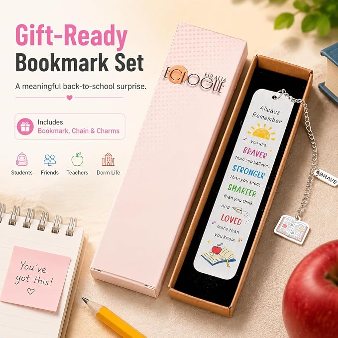 Back to School Supplies for Teen Girls Boys, Bookmarks for Kids, 5th 6th Grade Back to Middle School Gifts for Students First Day of Schools Book Marks for Reading Kids Dorm Room Essentials