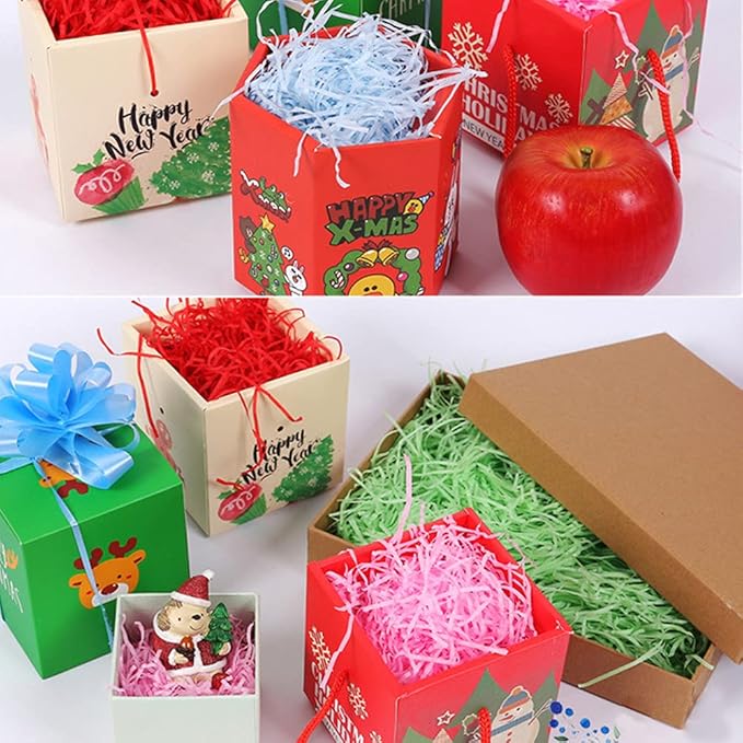 Raffia Paper Shreds, 100g Shredded Paper for Gift Box, Crinkle Cut Paper Shred Filler for Gift Wrapping & Basket Filling(Light Blue)