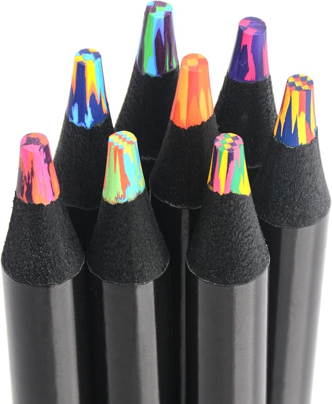 nsxsu Art Supplies for Kids Teens Adults, 8 Rainbow Pencils Drawing Supplies, Jumbo Multi Colored Pencils for Sketching Drawing, Tween Girls Trendy Stuff Birthday Party Favor Crafts for Boys 6-12