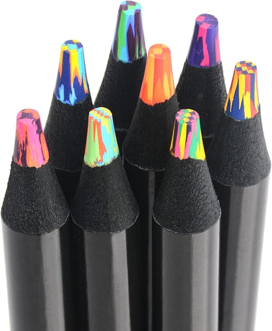 nsxsu Art Supplies for Kids Teens Adults, 8 Rainbow Pencils Drawing Supplies, Jumbo Multi Colored Pencils for Sketching Drawing, Tween Girls Trendy Stuff Birthday Party Favor Crafts for Boys 6-12