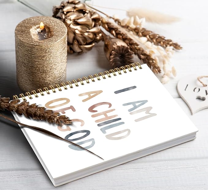 Christian Spiral Notebook journal,I am a Child of God,Boho Rainbow Hardcover College Ruled Spiral Notebook Journal for Work Notes School Student Teacher,Inspirational Gifts for Women Teen Girls
