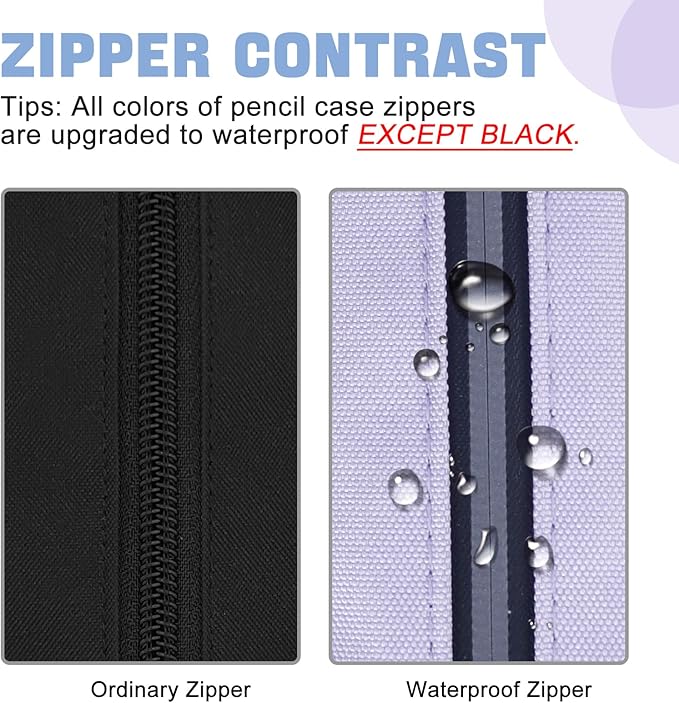 Fmeida Purple Pencil Case, Spacious Pencil Bag with Waterproof Zipper, Portable Pencil Cases with Carrying Handle, Practical Pencil Pouch Bag Pen Holder Stationery Organizer