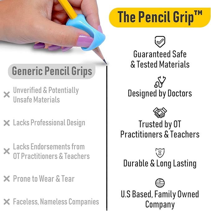 The Pencil Grip Pinch Grip, Ergonomic Writing Aid, Gloss Colored Pencil Grips, 6 Count - TPG-12706