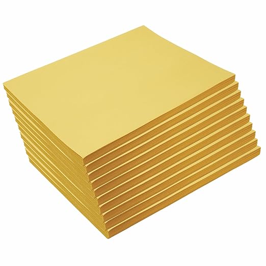 Colorations 9" x 12" Mediumweight Yellow Construction Paper - 500 Sheets, Bulk Pack Art Paper, Arts and Crafts, School Supplies, Drawing, Coloring, Painting, 3D Art Paper
