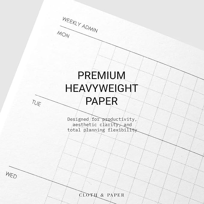 Cloth & Paper Travel Notebook | Weekly Admin Planner – Macchiato | Pocket Plus Weekly Planner 3.2" x 6" | Weekly Schedule Planner with Task & Habit Layout for Organized Planning – Soft Touch Cover