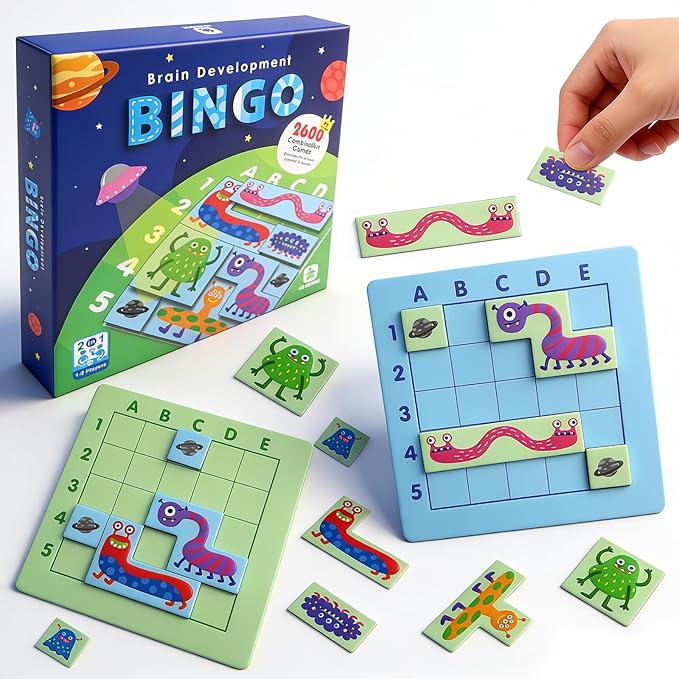 STEM Explorers Brainometry - Brain Games, Brainteaser, Building Logic Toys, Gifts for Boys and Girls, Math Manipulatives-Roll Dice, Race Your Opponent to Fill Grid with Different Shapes!