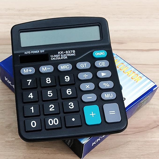12 Digits Scientific Calculator AA Battery General Purpose Calculators for Home Office Students Use Large LCD Screen