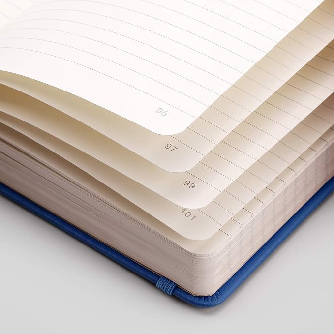 EMSHOI Lined Journal Notebook, 256 Numbered Pages, A5 Size (5.7'' x 8.3'')