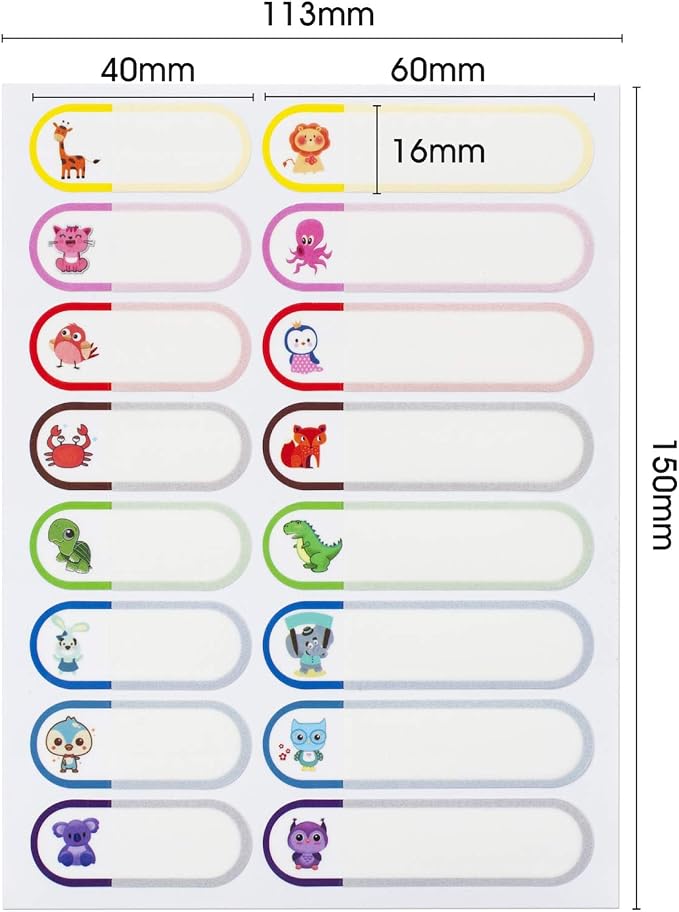 Name Labels for Kids Stuff School Supplies, Waterproof Daycare Labels for Baby Bottles, 64 PCS Water Bottle Label, Name Stickers Tags for Kids Daycare Essentials Self-Laminating, Dishwasher Safe