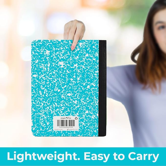 Assorted Marble Composition Notebook Wide Ruled (9.75x7.5 in), 100 Sheets | 200 Pages | For School, Office, Students, Teachers (1, Blue)