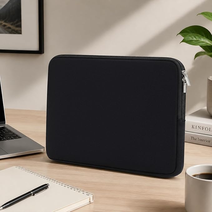 RAINYEAR 17 Inch Laptop Sleeve Case Protective Soft Padded Zipper Cover Carrying Computer Bag Compatible with 17" Notebook Chromebook Ultrabook (Black)