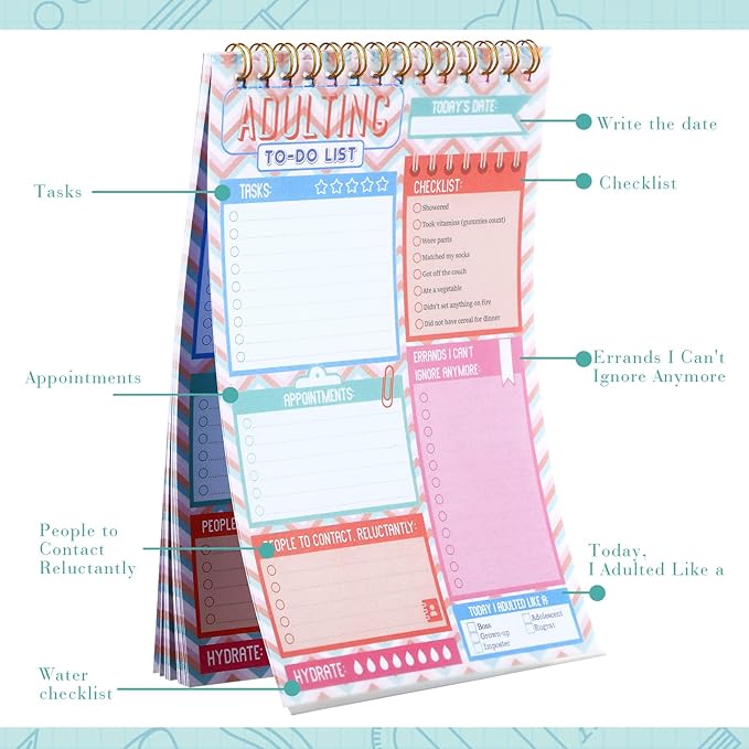 Glenmal 6 Pack to Do List Notepad Undated to Do List Notebook Daily Planner Notepad 180 Sheets for Adult Student Office School Home Supplies 7.8 x 5.2 Inch(Bright,Bright Color)