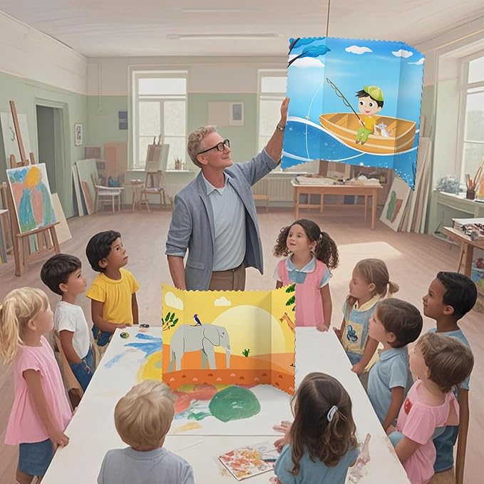 26 Pcs Tri Fold Board Bulk, Science Fair Presentation Display Poster Single Wall Lightweight Trifold Project Board (14 x 22 Inch, White)