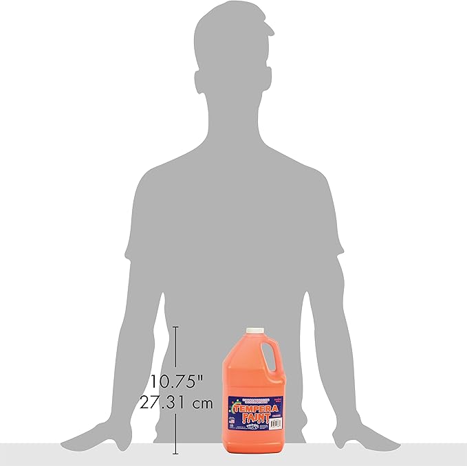 Constructive Playthings Washable Tempera Paint for Kids, Classroom Painting Supplies, 1 Gallon, Orange
