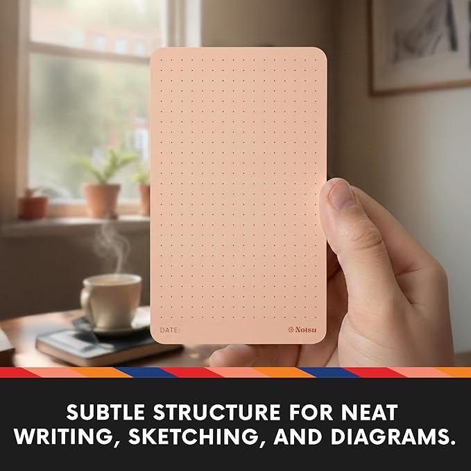 Notsu Dotted Colored Note Cards 3x5 inch, 40 ct | Orange Bullet Dot Grid Vertical Color Index Cards with Rounded Corners, Premium Thick Paper 350 gsm