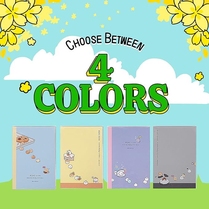 Kawaii Mini Korean Weekly Undated Planner + 1 dalgaru sticker sheet - 128 pages, Soft PVC Cover Cute Small stationery for school, academic, teens, women, girls (Carrot Cake (Yellow))