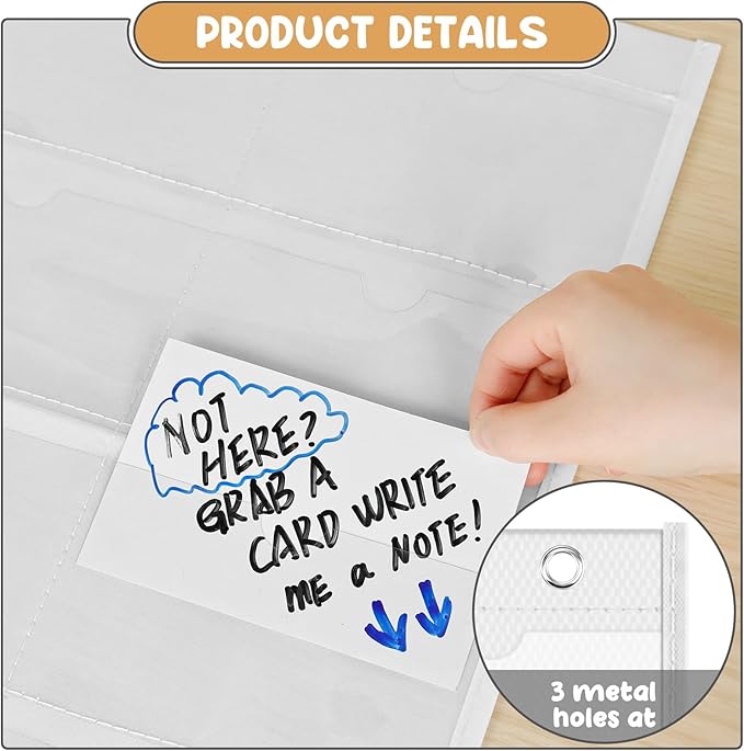 AKAYOK 4" x 6" Index Card Holder Sleeve - 36 Pockets Photo Collage Frame for Wall - Classroom Pocket Chart for Index Card, Homework, Pictures, Drawing, Student Profile Display