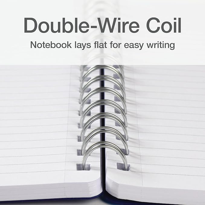 Oxford Poly Spiral Notebooks, Small 5.7" x 8.5" Book, Thick Poly Cover, White Paper, College Rule, 80 Sheets/160 Pages, Jewel Tones, (69720) Pack of 24