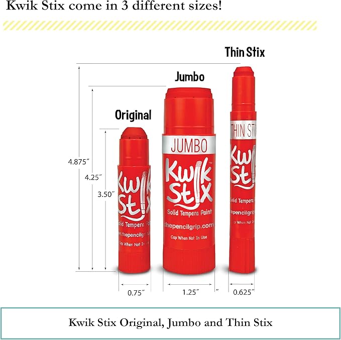 Kwik Stix Solid Tempera Paint Sticks, 96 Colors, Washable Paint Sticks for Kids, Super Quick Drying, Non-Toxic, Allergen Free, Assorted Pack of Classic Colors, Ideal for Kids and Toddlers