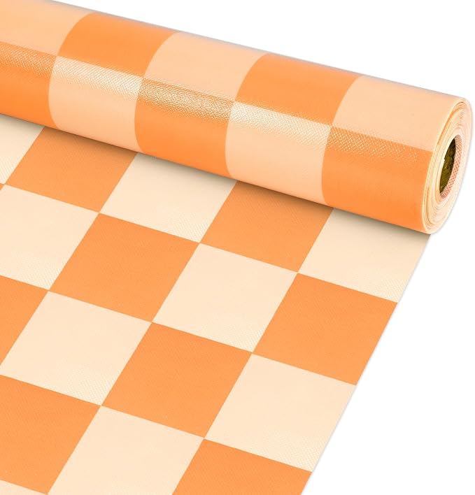 Orange Checkered Bulletin Board Roll Non-Woven Fabric Poster 15.7" x65.6ft