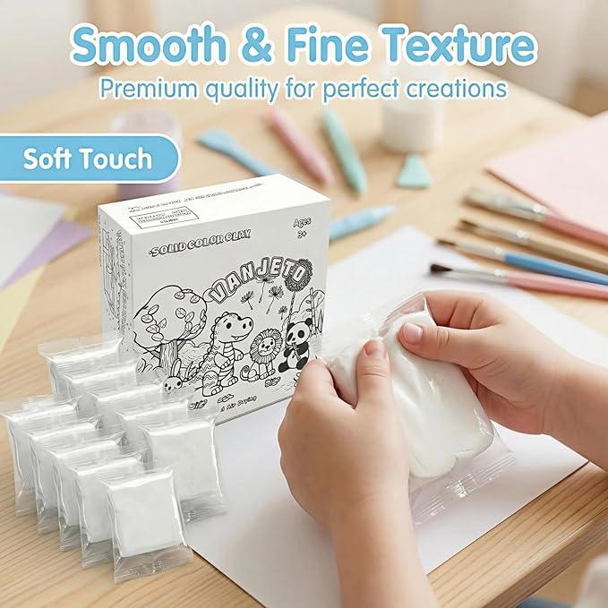 Modeling Clay for Kids, VANJETO Molding Magic Clay for Kids Air Dry, Super Soft Clay for DIY Slime, Ultra Light Air Dry Modeling Clay for Toddlers Children Teens, 7 OZ/Bag
