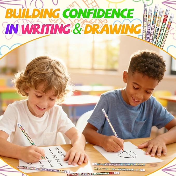 Kindergarten Pencils Colorful Birthday Pencils Fun Inspirational Pencil Back to School Pencil (36)