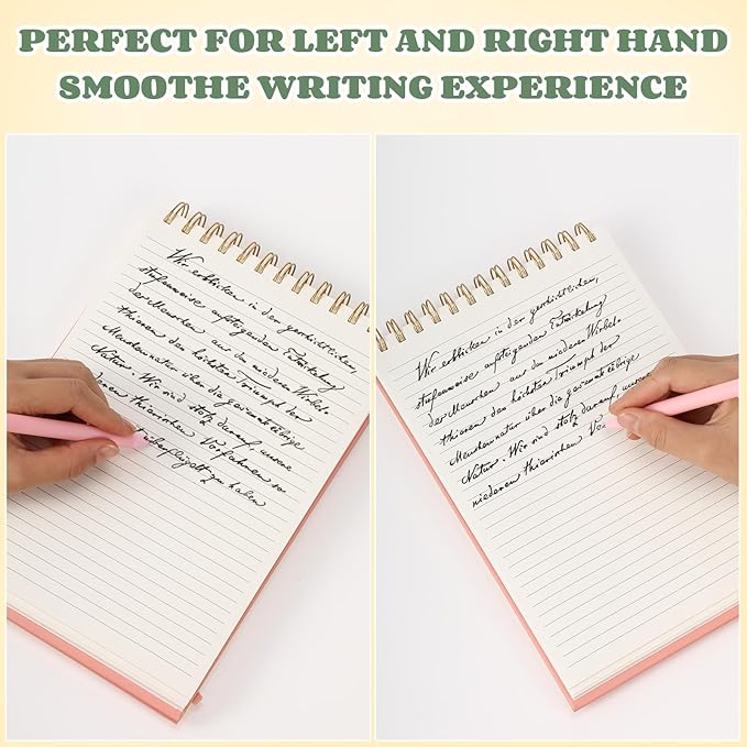 Resurhang 3 Pack Top Spiral Notebook 7"x10" Hardcover Steno Pads 240 Pages(120 Sheets) college Ruled Waterproof Cover Notepad Left-handed Notebooks for Work School Office (Aesthetic Color)