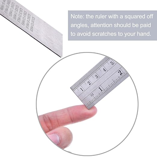 eBoot Stainless Steel Ruler Metal Ruler with Conversion Table, 15 Inch, 12 Inch and 6 Inch